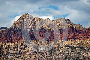 Brightly colored Red Rock Canyon, Nevada with gorgeous sky.