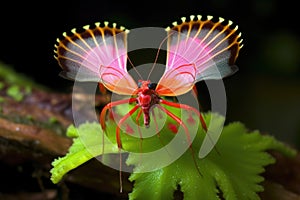 brightly colored venus flytrap luring insect with nectar