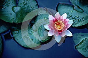 Brightly Colored Water Lily or Lotus Flower Floati