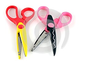 Brightly colors craft scissors