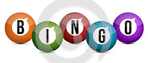 Brightly coloured bingo balls illustration photo