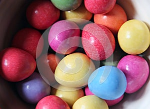 Brightly coloured easter egg sweets