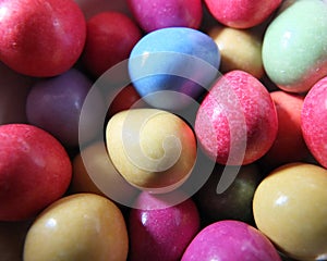 Brightly coloured easter egg sweets