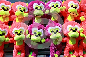 Brightly Coloured Plush Monkey Toys