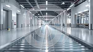 Modern production facility with automated conveyor belt system