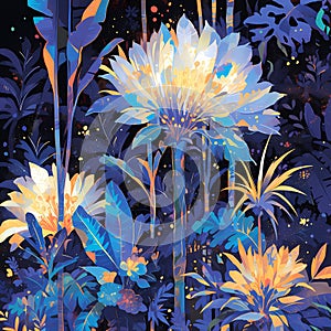 Brightly Lit Floral Fantasy