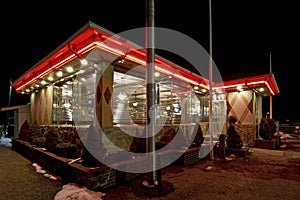 Brightly Lit Traditional Diner Restaurant photo