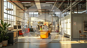 A brightly lit and wellventilated workspace in the microfactory creating a healthy and energyefficient environment for