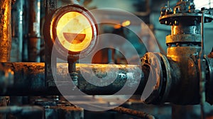 Bright lighting aids detailed cleaning of rusted pipes in workshops for enhanced efficiency and accuracy photo