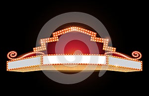 Brightly theater glowing retro cinema neon sign