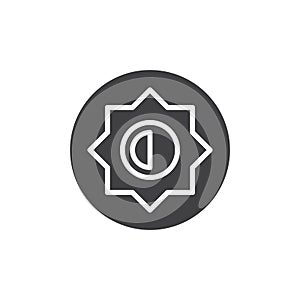 Brightness and contrast setting icon vector