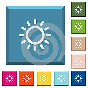 Brightness control white icons on edged square buttons