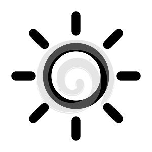 Brightness Icon. Intensity setting symbol Sun sign