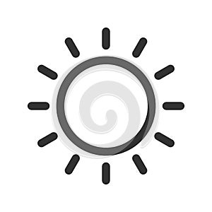 Brightness icon. Intensity Setting Vector illustration. Sun with rays symbol