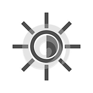Brightness icon. sun symbol isolated on white background