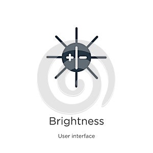 Brightness icon vector. Trendy flat brightness icon from user interface collection isolated on white background. Vector