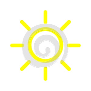 Brightness intensity icon. Isolated vector symbol on white background