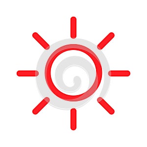 Brightness intensity icon. Isolated vector symbol on white background