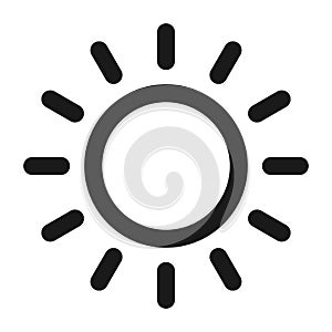 Brightness Intensity Setting icon. Sunshine vector illustration