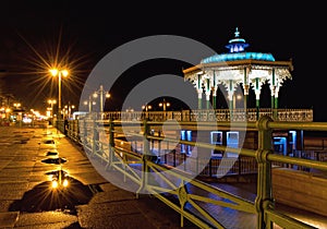 Brighton bandstand by night after rain