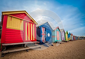 Brighton beach bathing boxes, Melbourne.