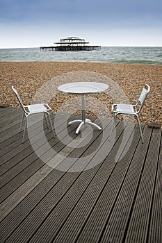 Brighton beach outside dining sussex england photo