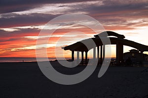 Brighton Beach Pavillion at sunset