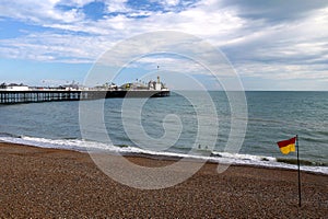 Brighton: beach surf rescue flag swimmers