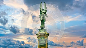 Peace Statue in Brighton and Hove during sunset