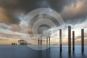 Brighton Pier and Colomns with long exposure