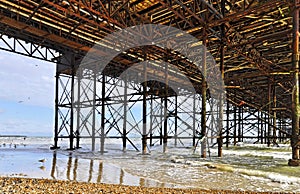 The Brighton Pier seen from underneath