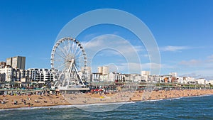 Brighton view of seaside from the pier