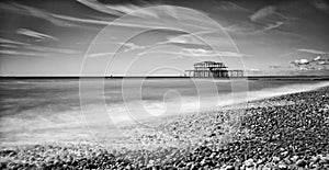 Brighton West Pier Black And White