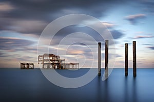 Brighton West Pier at dawn