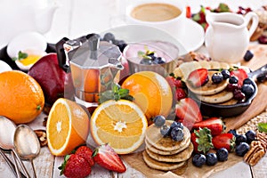 Brigt and colorful breakfast ingredients