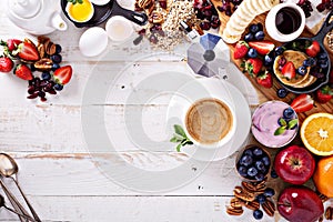 Brigt and colorful breakfast ingredients photo