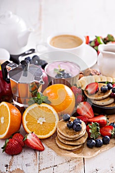 Brigt and colorful breakfast ingredients photo