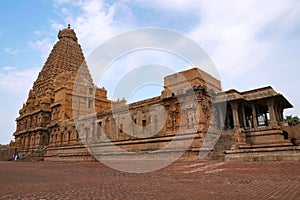 Brihadisvara Temple, Tanjore, Tamil Nadu. View from South East. photo