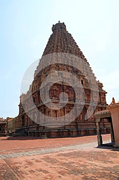 Brihadisvara Temple, Tanjore, Tamil Nadu. View from North West.