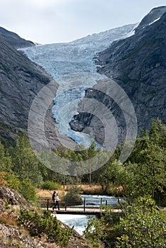 Briksdal glacier (Briksdalsbreen) in Norway