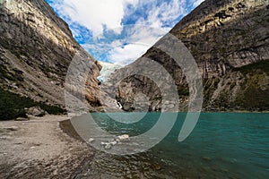 Briksdal glacier, lake