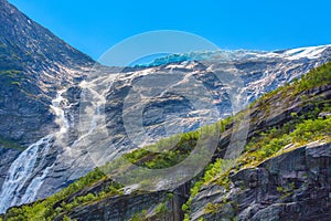 Briksdal glacier, Norway nature landmark