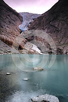 Briksdal glacier reflections