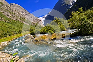 Briksdal Glacier River, Jostedalsbreen National Park, Norway