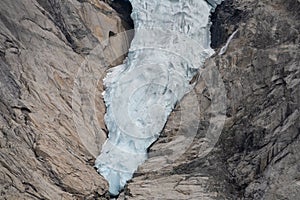 Briksdalsbreen Briksdal glacier, one of the most accessible and best known arms of the Jostedalsbreen glacier, Stryn, Vestland,