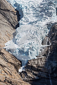 Briksdalsbreen glacier in May