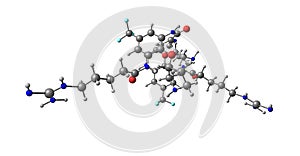 Brilacidin antibiotic molecular structure isolated on black