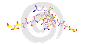 Brilacidin antibiotic molecular structure isolated on white