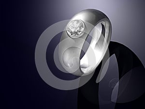 Briliant cut diamond set platinum ring design