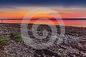 Brillant Sunrise on Gouldsboro Bay, Maine